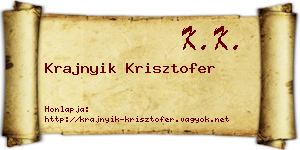 Krajnyik Krisztofer névjegykártya